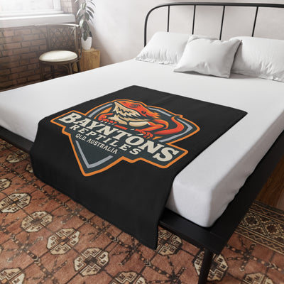 Bayntons Reptiles Plush Fleece Blanket Black