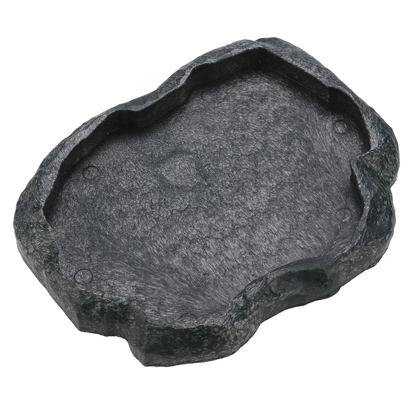 Reptile Feeder ABS Resin Imitation Rock Design Food and Water Dish Feeder Bowl for Tortoise Lizard