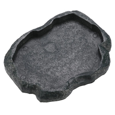 Reptile Feeder ABS Resin Imitation Rock Design Food and Water Dish Feeder Bowl for Tortoise Lizard