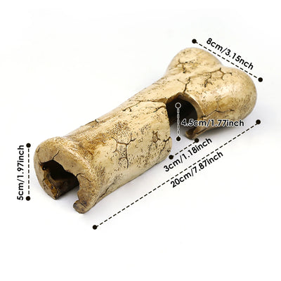 Resin bone-shaped reptile hiding cave, suitable for small reptiles, baby snakes, lizards, geckos