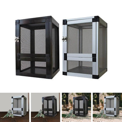 Breeding Box Reptile Tanks Air Screen Cages Reptiles Habitat Reptile Cage for Bearded Dragon Turtles Chameleons Gecko Gerbils