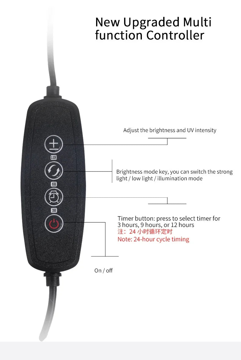 UVA+UVB Reptile Full Spectrum LED Light Turtle Lizard Snake Terrarium Sunbathe Heat Lamp 10.0 20.0 Sun Lamp Sunbathe Heat Lamp