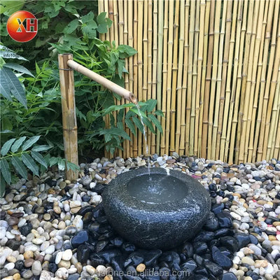 Japanese Style Natural Stone Water Bowl Water Fountain Flower pots Planter For Courtyard Landscape Home Garden Decoration