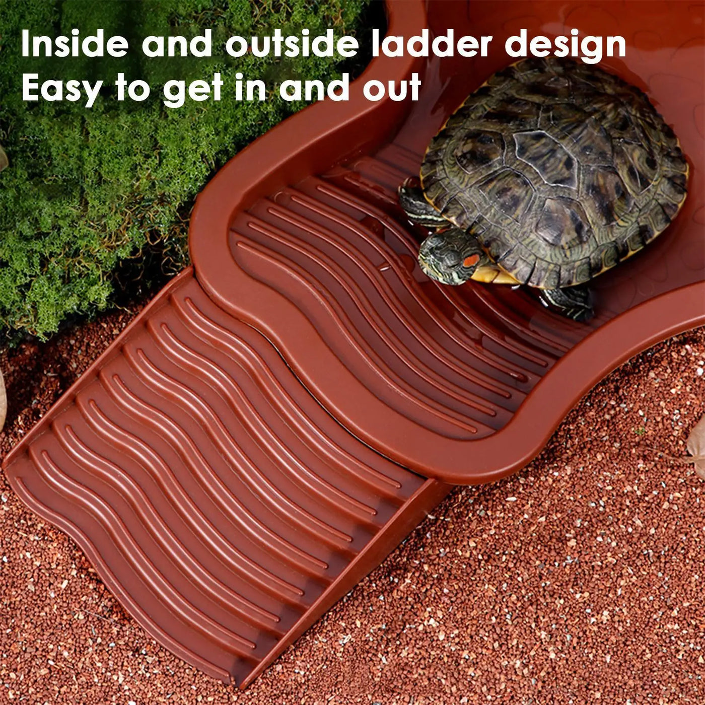 Reptile Water Pool Hermit Crab Bathing Pool with Ladder amphibian bathing basin turtle bathing terrace shower basin for Turtle