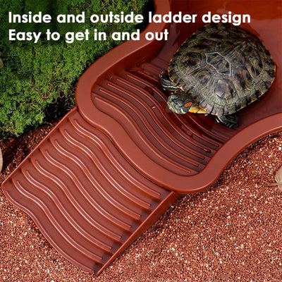 Reptile Water Pool Hermit Crab Bathing Pool with Ladder amphibian bathing basin turtle bathing terrace shower basin for Turtle