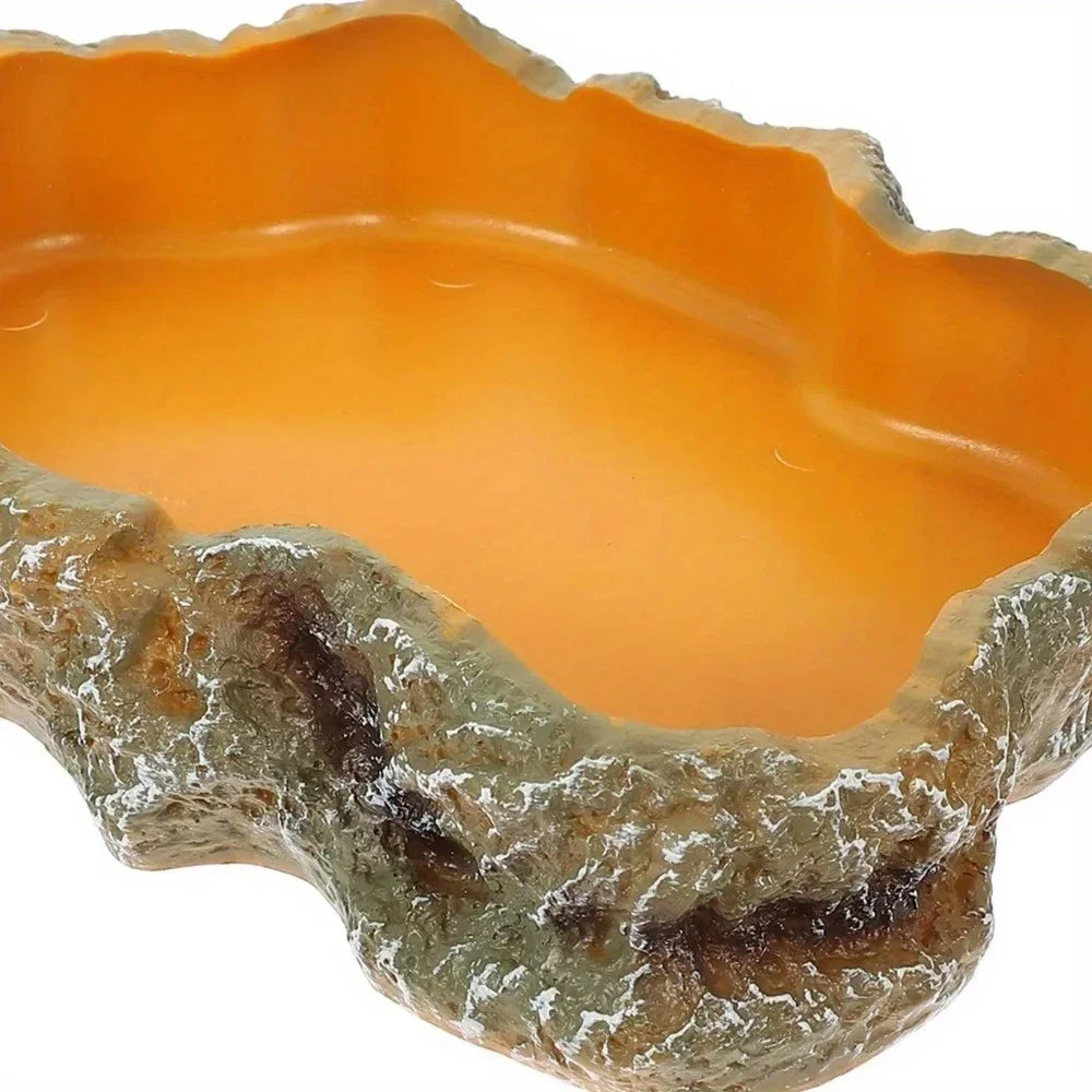 1PC Reptile Water Bowls Terrarium Plate Reptile Feeder Amphibian Feeding Bowl for Frog Chameleon Tortoise Bearded Dragon Turtle