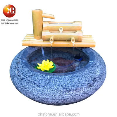 Japanese Style Natural Stone Water Bowl Water Fountain Flower pots Planter For Courtyard Landscape Home Garden Decoration