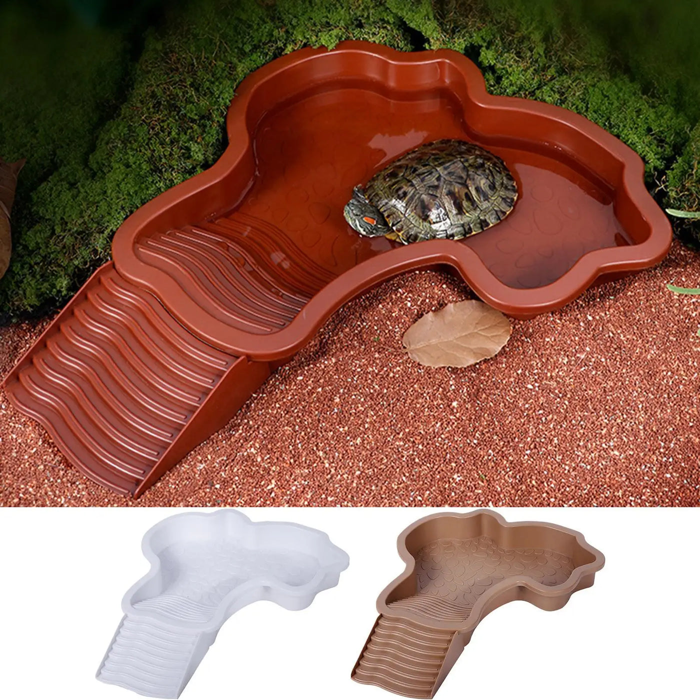 Reptile Water Pool Hermit Crab Bathing Pool with Ladder amphibian bathing basin turtle bathing terrace shower basin for Turtle