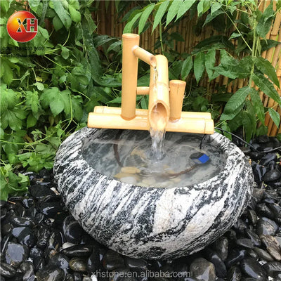 Japanese Style Natural Stone Water Bowl Water Fountain Flower pots Planter For Courtyard Landscape Home Garden Decoration