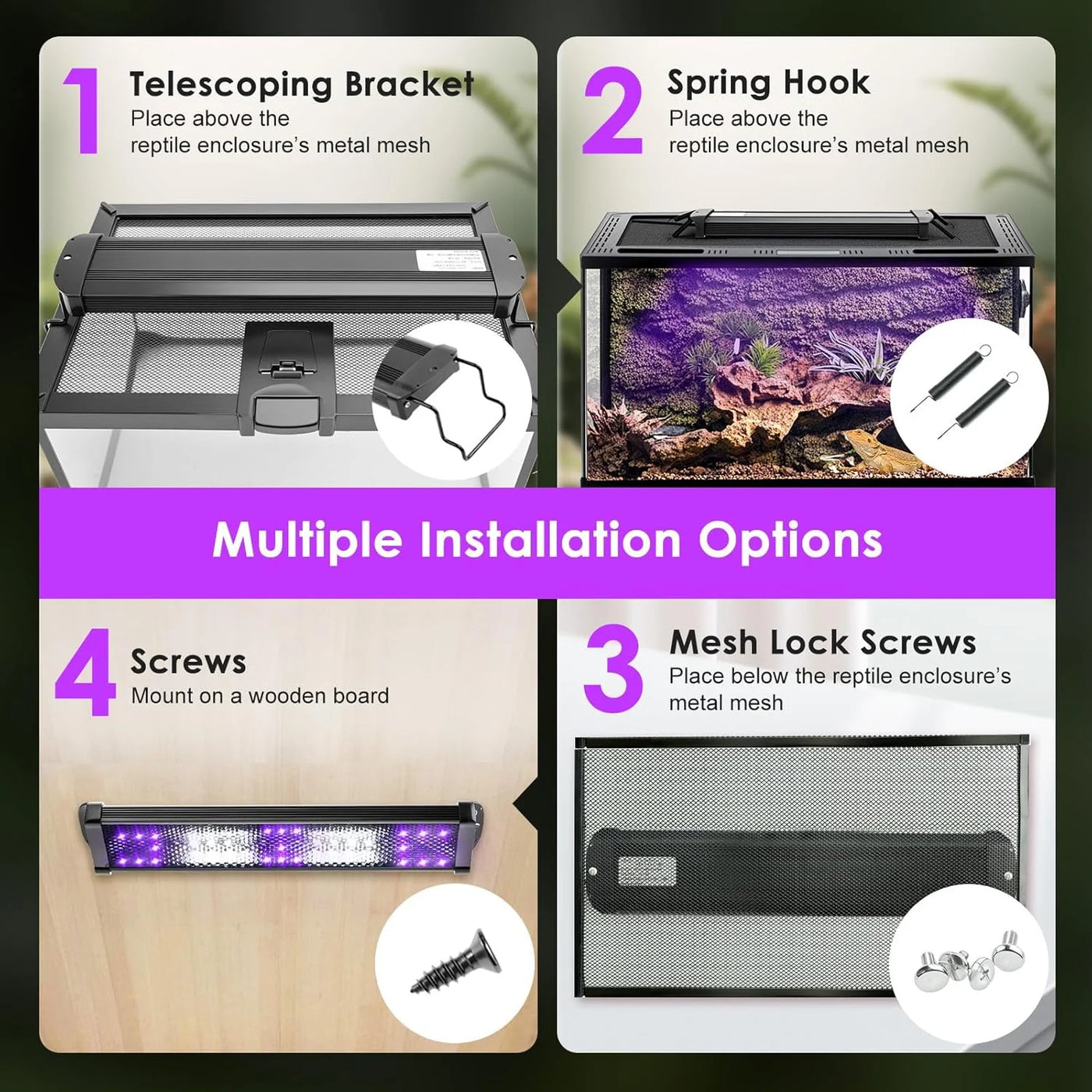 UVA+UVB Reptile Full Spectrum LED Light Turtle Lizard Snake Terrarium Sunbathe Heat Lamp 10.0 20.0 Sun Lamp Sunbathe Heat Lamp