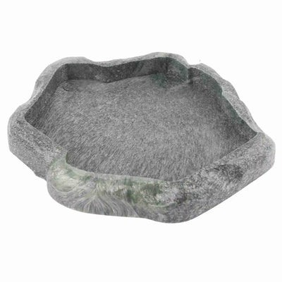 Reptile Feeder ABS Resin Imitation Rock Design Food and Water Dish Feeder Bowl for Tortoise Lizard