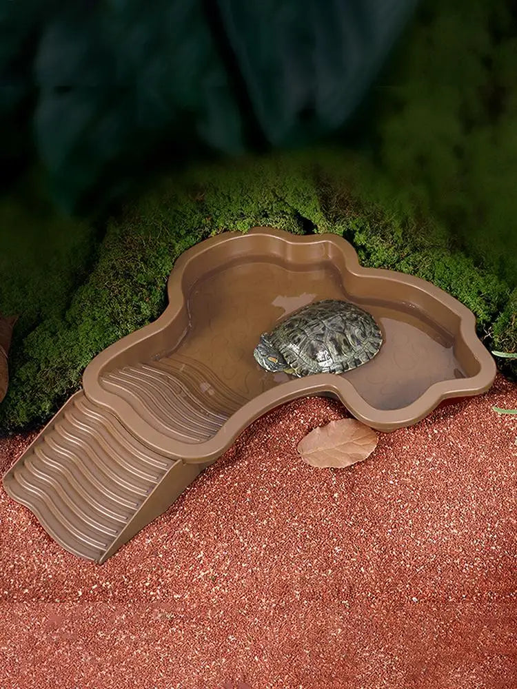Reptile Water Pool Hermit Crab Bathing Pool with Ladder amphibian bathing basin turtle bathing terrace shower basin for Turtle