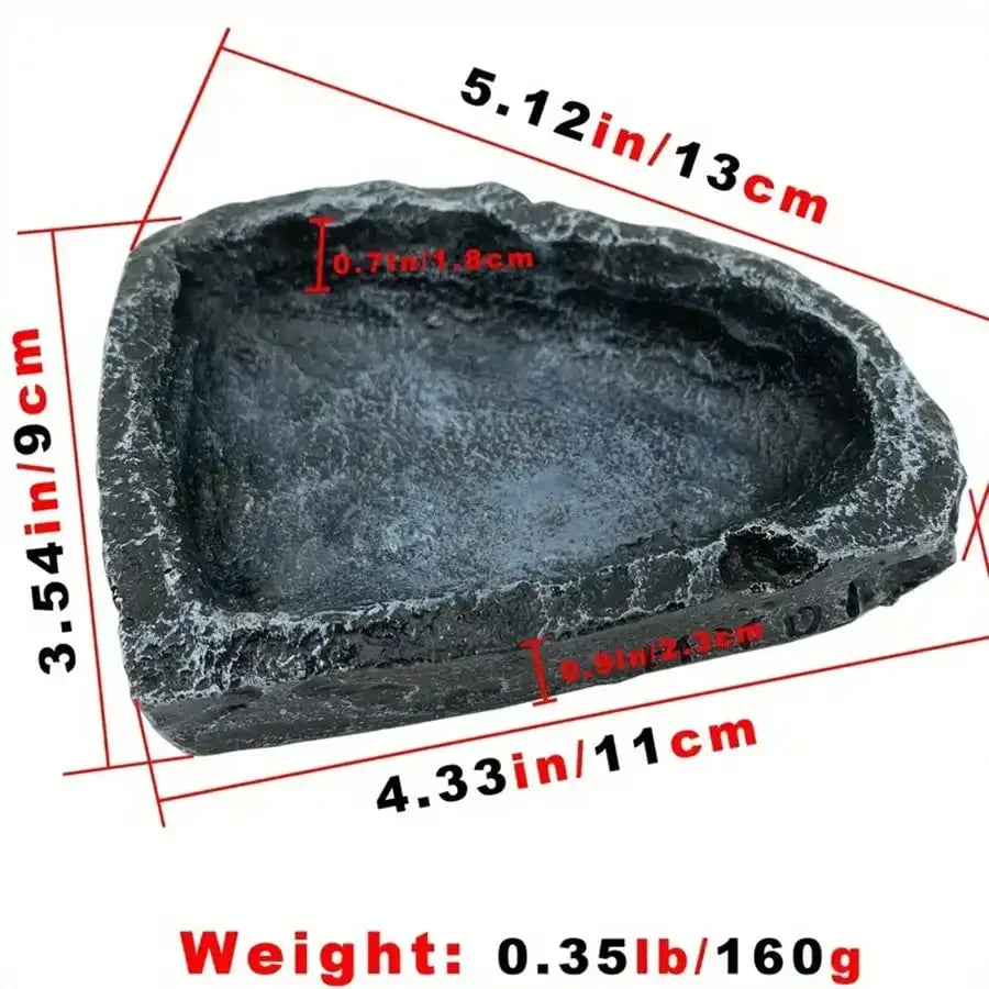 1 Pcs Realistic Stone - like Reptile Feeding and Water Bowls Safe and Durable Ideal for Bearded Dragons and Other Small Reptiles