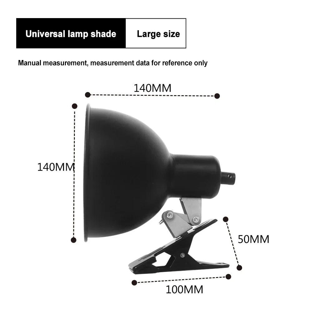 Reptile Heating Lamp Shade Adjustable Metal Lampshade Ceramic Lamps Heada Snakes Lizards Turtle Reptiles Lighting Supplies