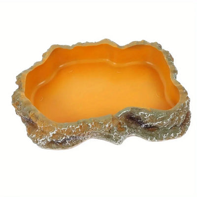 1PC Reptile Water Bowls Terrarium Plate Reptile Feeder Amphibian Feeding Bowl for Frog Chameleon Tortoise Bearded Dragon Turtle