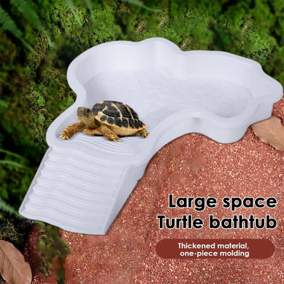 Reptile Water Pool Hermit Crab Bathing Pool with Ladder amphibian bathing basin turtle bathing terrace shower basin for Turtle