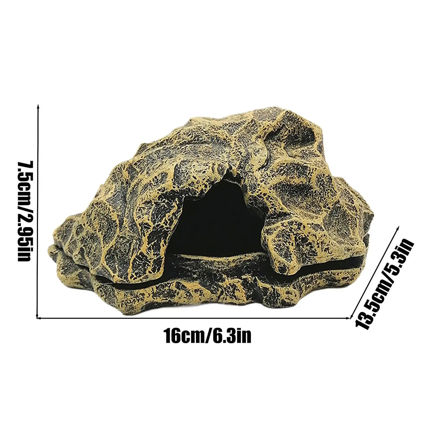 Resin Rock Reptile Hideout Aquarium Habitat Decor Reptile Rock Hide Cave for Tortoise Lizard Turtles Reptiles Frogs Fish Gecko
