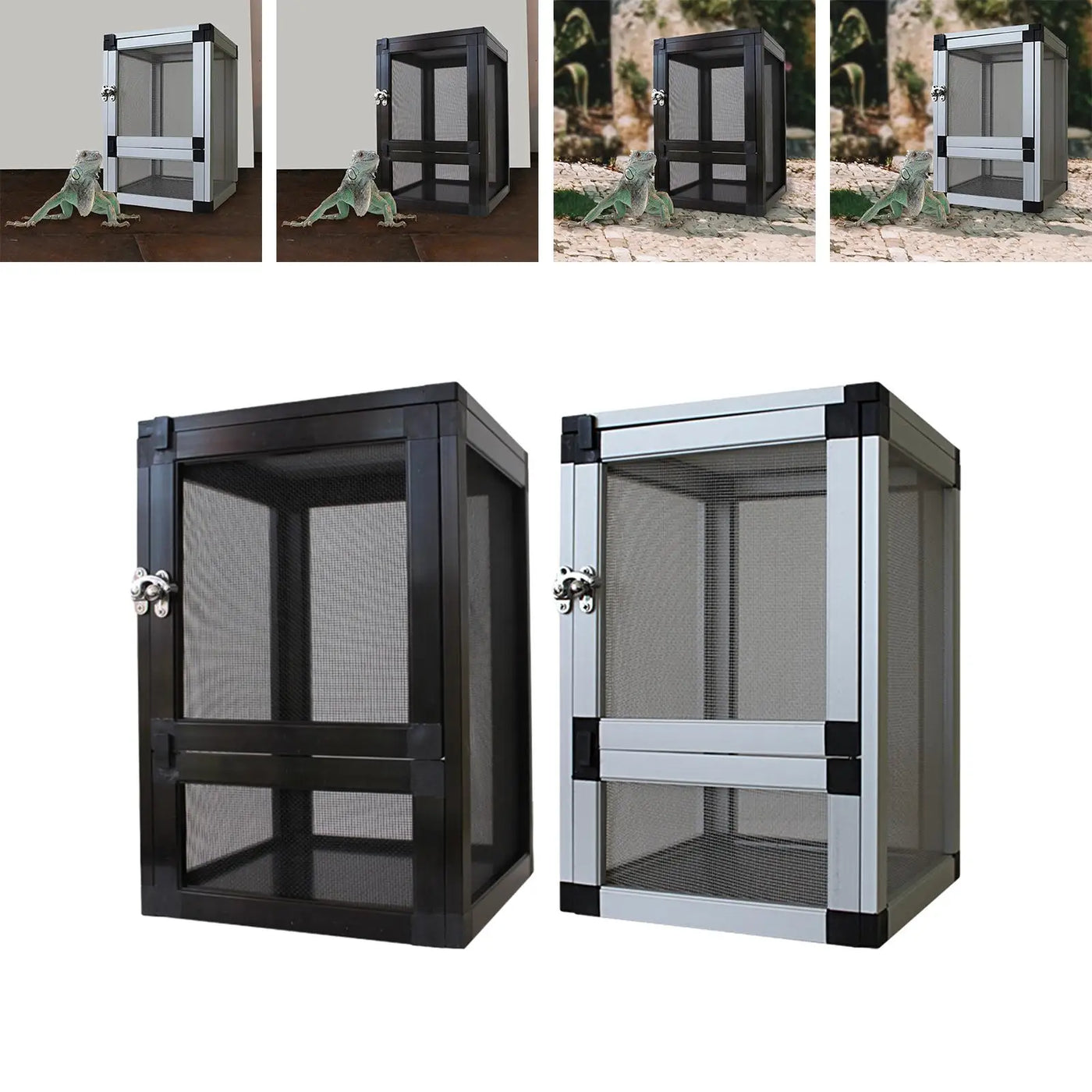 Breeding Box Reptile Tanks Air Screen Cages Reptiles Habitat Reptile Cage for Bearded Dragon Turtles Chameleons Gecko Gerbils