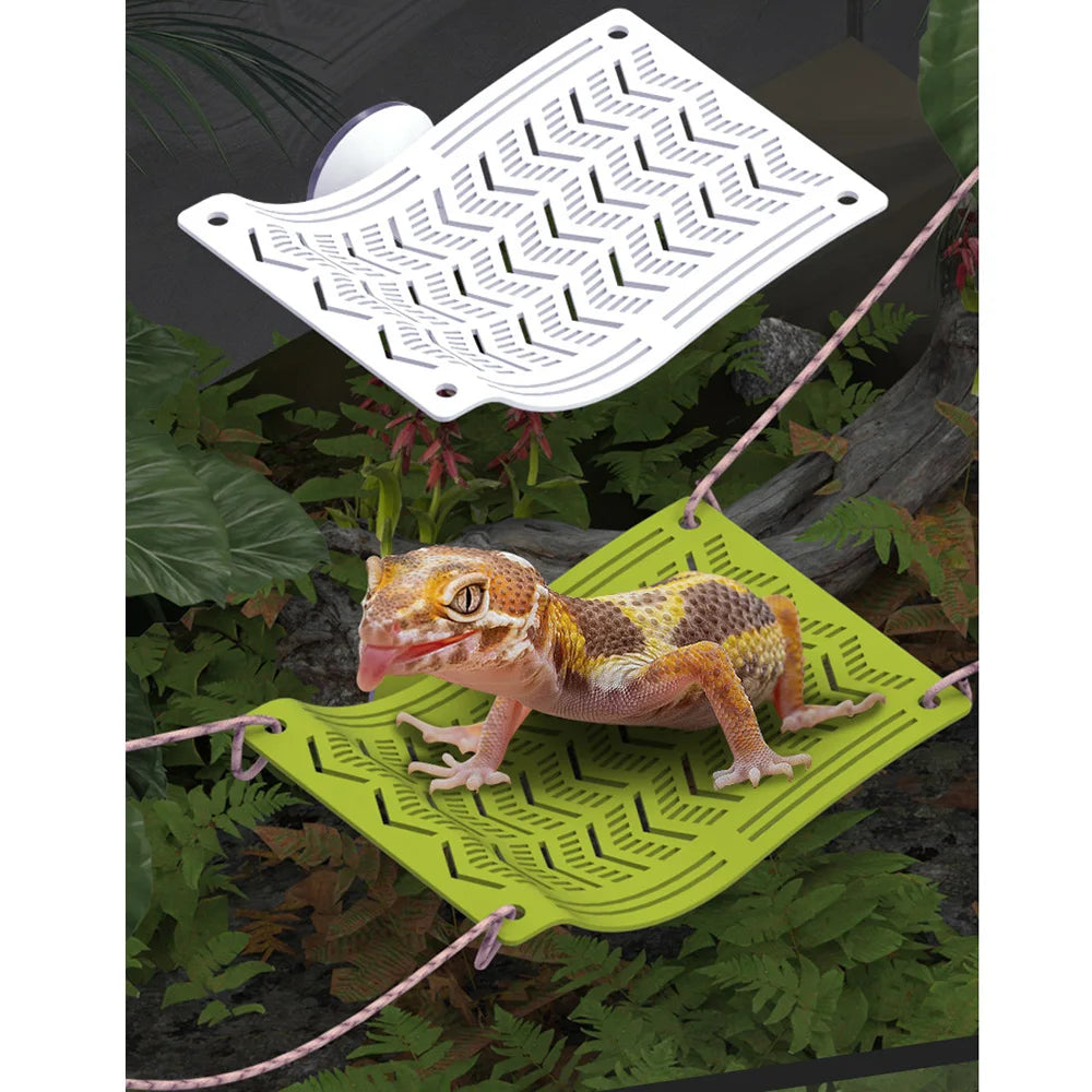Waterproof Reptile Hammock Swing Perch with Rope Suction Cup Pet Cradle Crawler Easy To Clean Space Saving Sun Mat Hammock