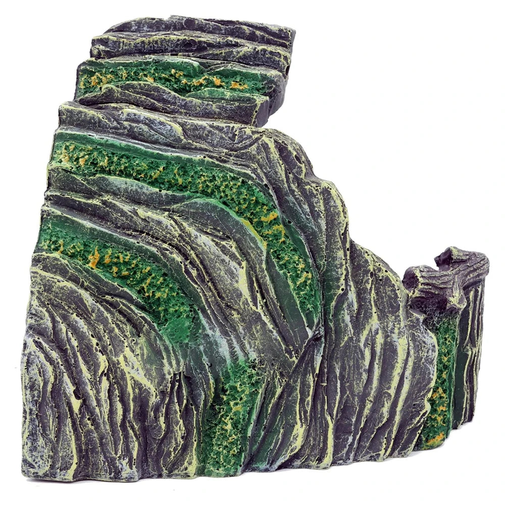 Resin Rock Cave Decoration Hideout Cave Sunbathing Platform for Pet Cages Fish Tanks Mini Amphibians Snake Gecko Money Turtles