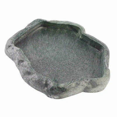 Reptile Feeder ABS Resin Imitation Rock Design Food and Water Dish Feeder Bowl for Tortoise Lizard