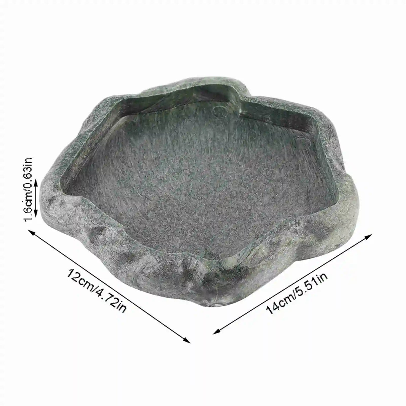 Reptile Feeder ABS Resin Imitation Rock Design Food and Water Dish Feeder Bowl for Tortoise Lizard