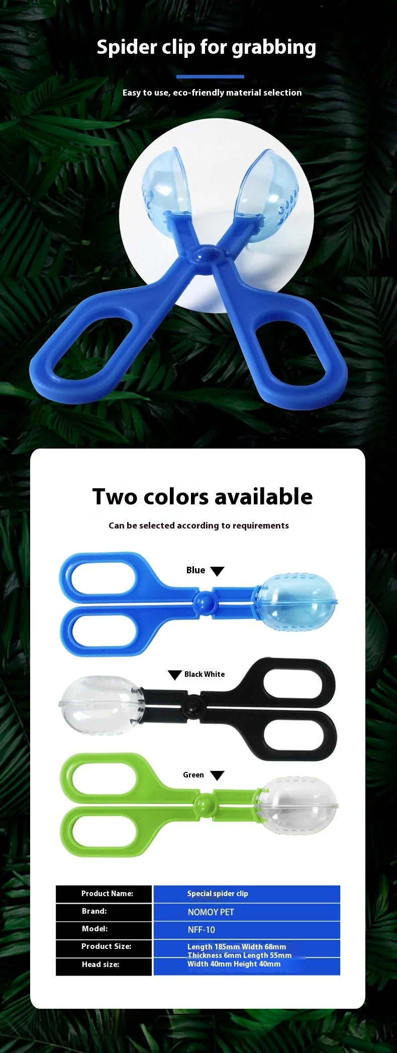 Reptile Feeding Tweezers - Transparent Long Plastic Clip for Hygienic Feeding of Lizards, Turtles, Frogs, Spiders, and Snakes