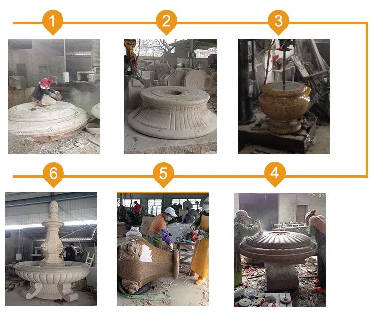 Japanese Style Natural Stone Water Bowl Water Fountain Flower pots Planter For Courtyard Landscape Home Garden Decoration