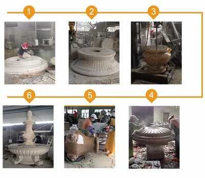 Japanese Style Natural Stone Water Bowl Water Fountain Flower pots Planter For Courtyard Landscape Home Garden Decoration