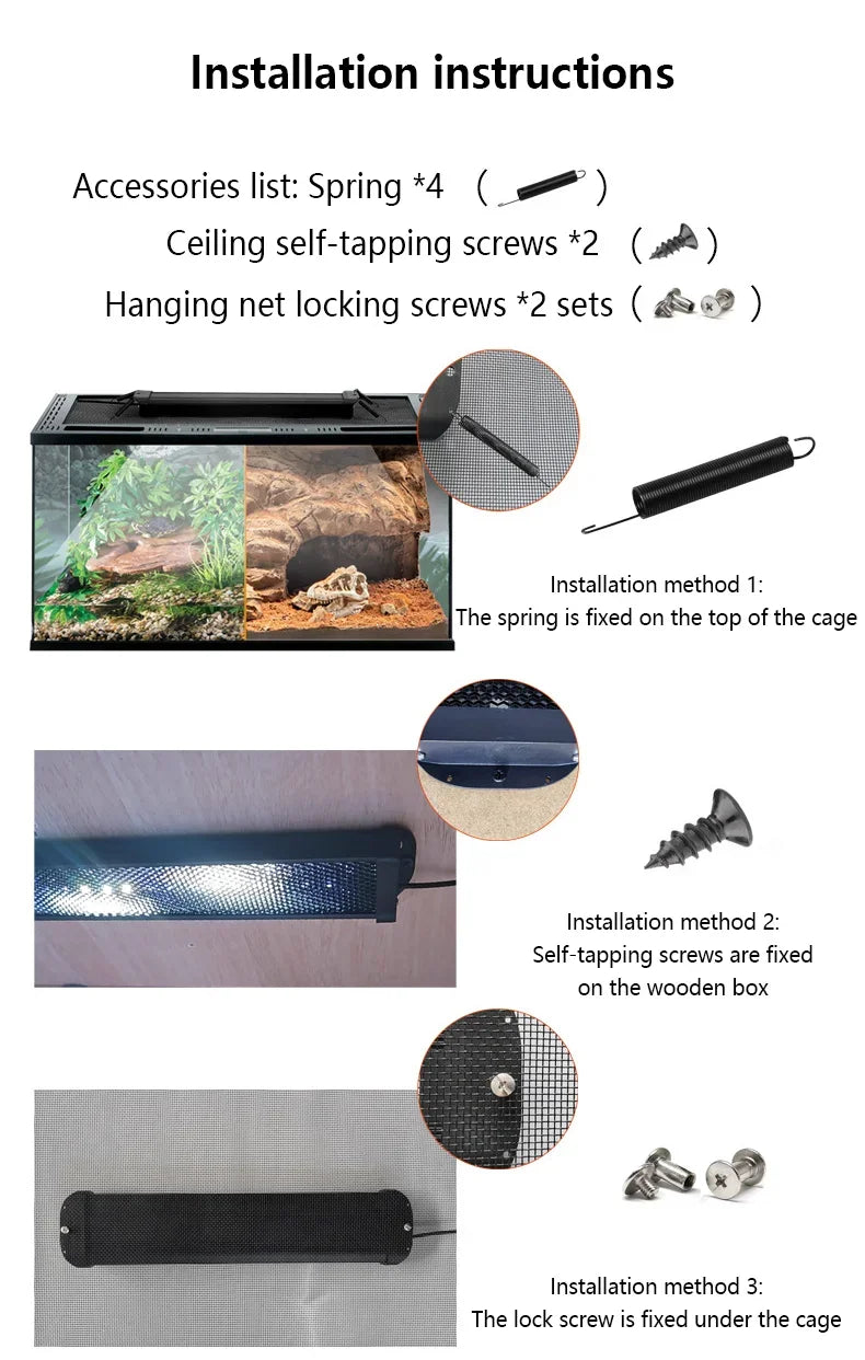 UVA+UVB Reptile Full Spectrum LED Light Turtle Lizard Snake Terrarium Sunbathe Heat Lamp 10.0 20.0 Sun Lamp Sunbathe Heat Lamp