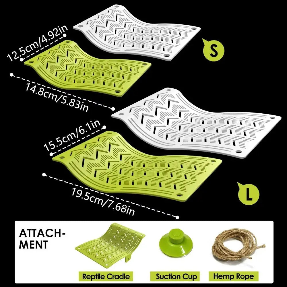 Waterproof Reptile Hammock Swing Perch with Rope Suction Cup Pet Cradle Crawler Easy To Clean Space Saving Sun Mat Hammock