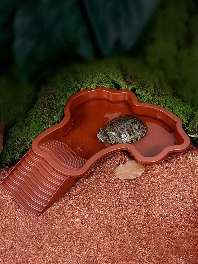 Reptile Water Pool Hermit Crab Bathing Pool with Ladder amphibian bathing basin turtle bathing terrace shower basin for Turtle