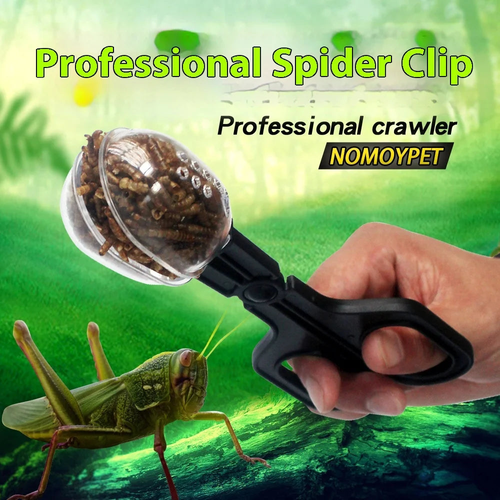 Reptile Feeding Tweezers - Transparent Long Plastic Clip for Hygienic Feeding of Lizards, Turtles, Frogs, Spiders, and Snakes