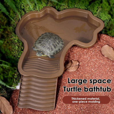 Reptile Water Pool Hermit Crab Bathing Pool with Ladder amphibian bathing basin turtle bathing terrace shower basin for Turtle